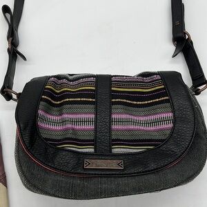 Dakine Black and Multicolor Striped Crossbody Bag